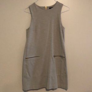 Madewell tan front zipper shift dress Size M